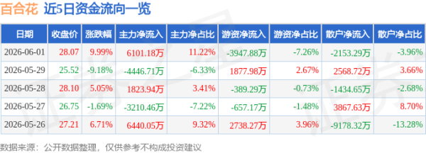 6月1日百合花涨停：钠电池，新能源汽车，锂电池概念热股
