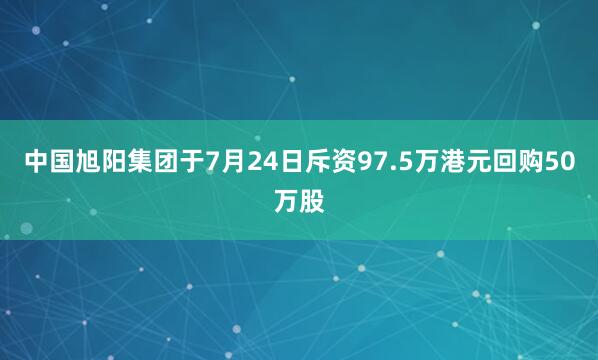 中国旭阳集团于7月24日斥资97.5万港元回购50万股