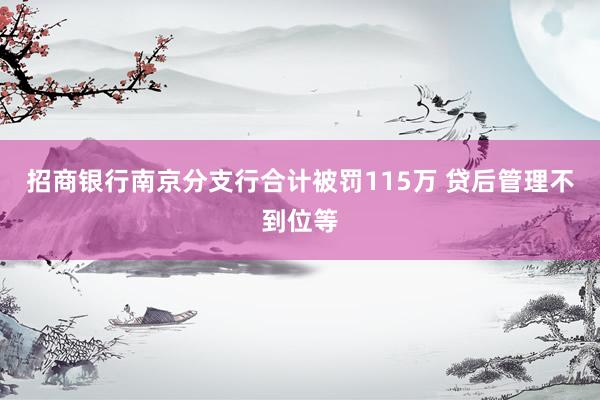 招商银行南京分支行合计被罚115万 贷后管理不到位等
