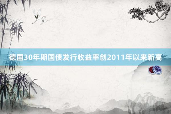 德国30年期国债发行收益率创2011年以来新高