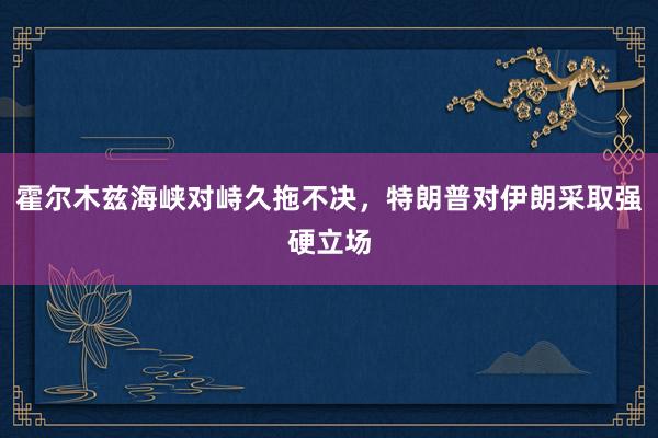 霍尔木兹海峡对峙久拖不决，特朗普对伊朗采取强硬立场