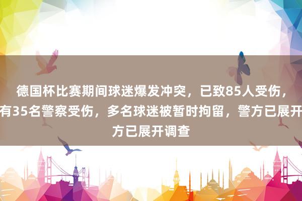 德国杯比赛期间球迷爆发冲突,已致85人受伤,其中有35名警察受伤,多名球迷被暂时拘留,警方已展开调查