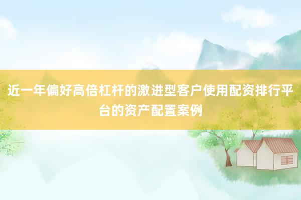 近一年偏好高倍杠杆的激进型客户使用配资排行平台的资产配置案例