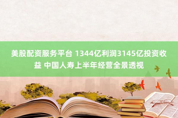 美股配资服务平台 1344亿利润3145亿投资收益 中国人寿上半年经营全景透视
