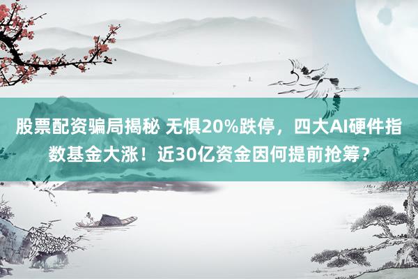 股票配资骗局揭秘 无惧20%跌停，四大AI硬件指数基金大涨！近30亿资金因何提前抢筹？